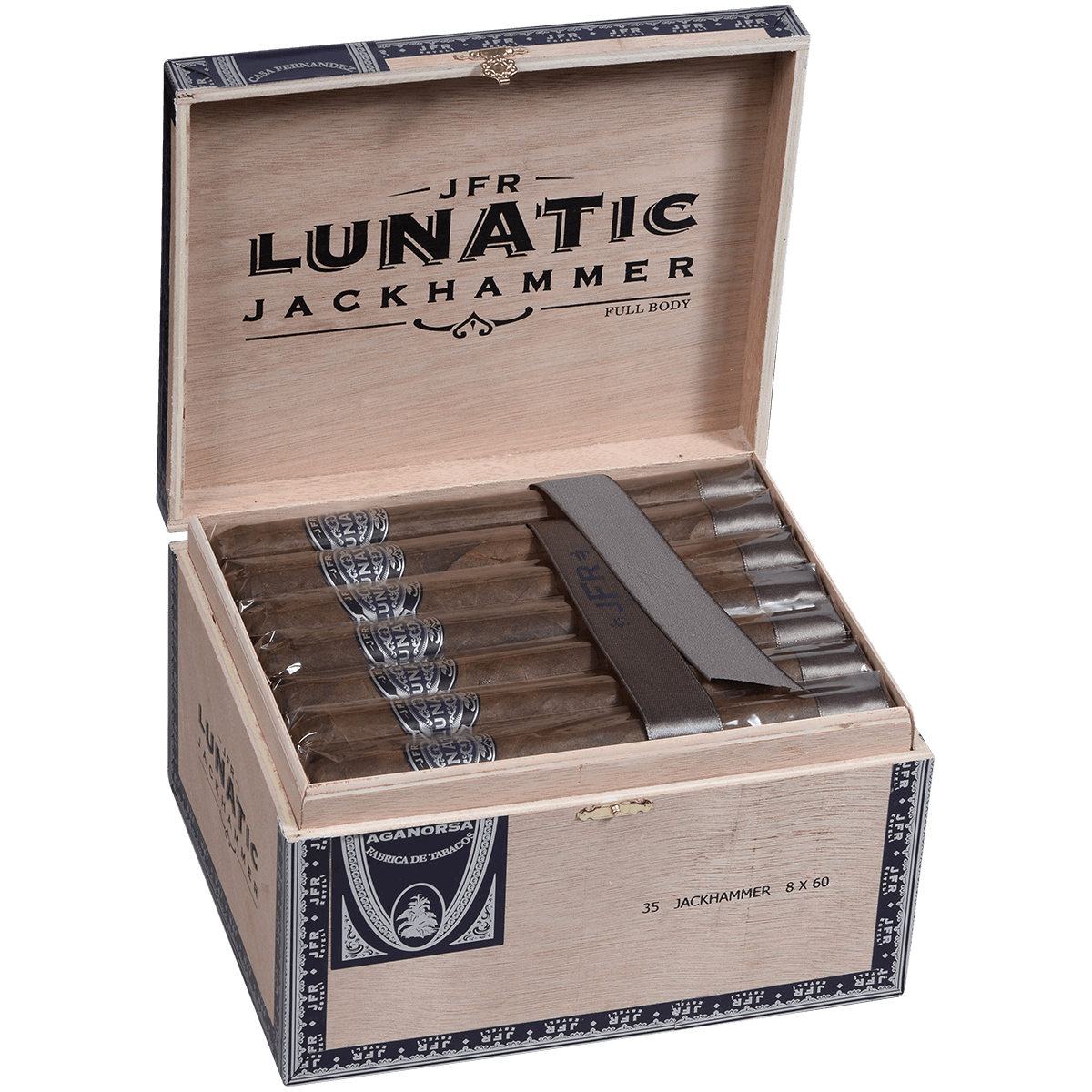 Aganorsa Leaf Jfr Lunatic Maduro Lunatic Jackhammer 8.00X60 35 Ct Box