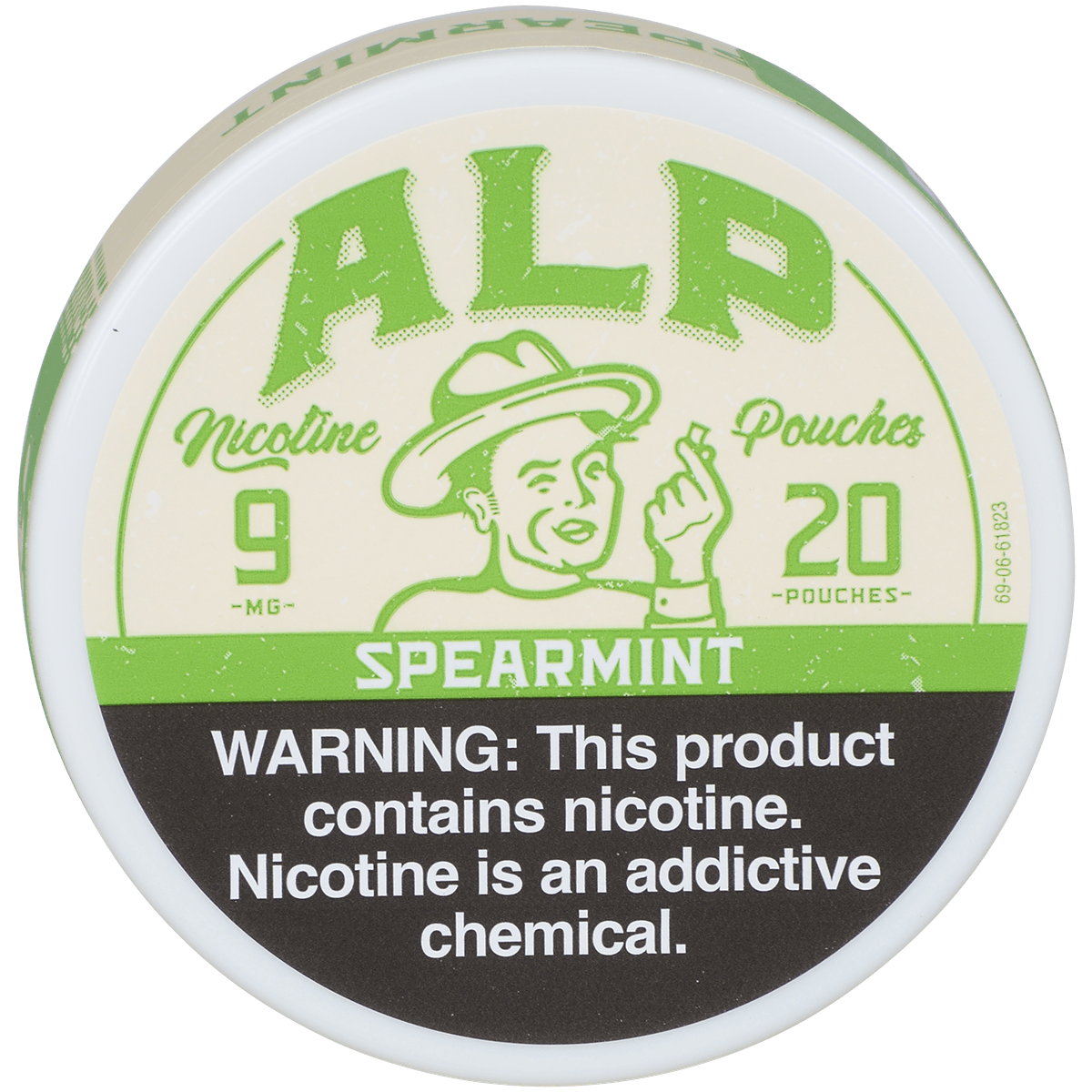 Alp Nicotine Pouches Spearmint 9 Mg 1/5 Tins