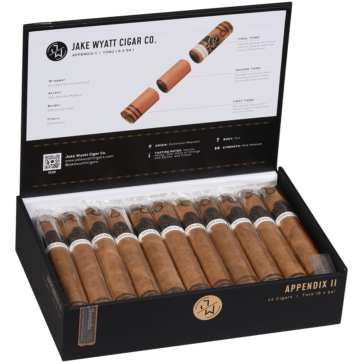 Jake Wyatt Gourmet Collection Appendix Ii Toro Connecticut 22 Ct. Box 6.00X54