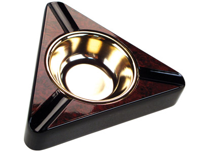 Ashtray Cigar Faux Burl Triangular Cigar