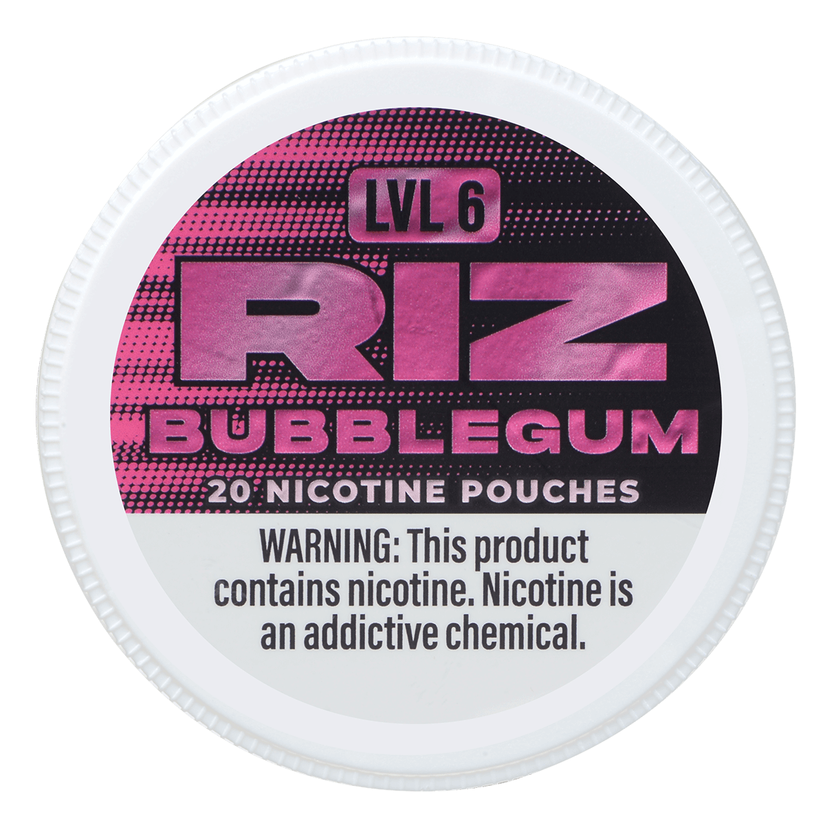 Riz Nicotine Pouches Bubblegum 9Mg Lvl 6 5Pk 20 Pouches /Can