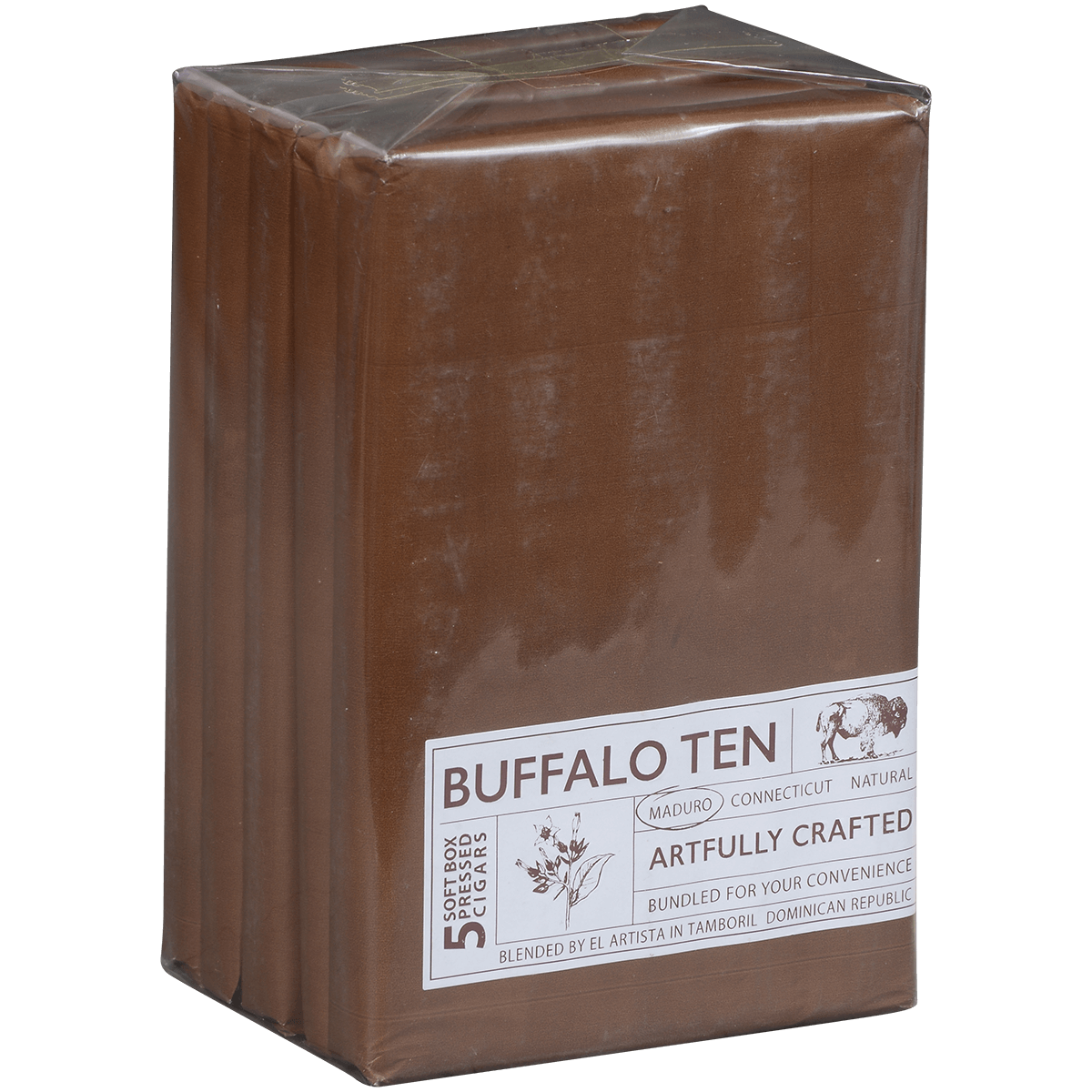 Buffalo Ten By Artista Cigars Toro Maduro Display Refill Packs 5/5 Ct. 6.00X60