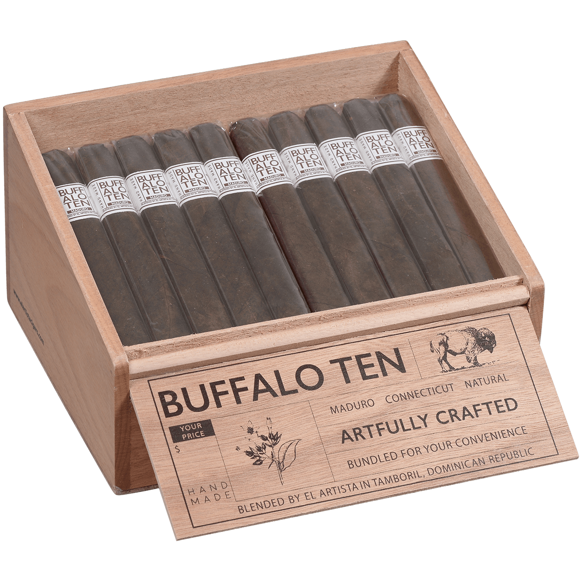 Buffalo Ten By Artista Cigars Toro Maduro 40 Ct. Tray 6.00X60
