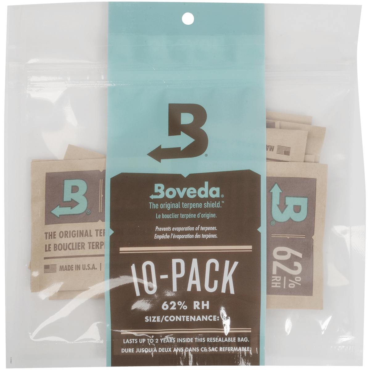 Humidifier Boveda Humidipak 62% Relative Humidity 8 Gram 10 Pk.