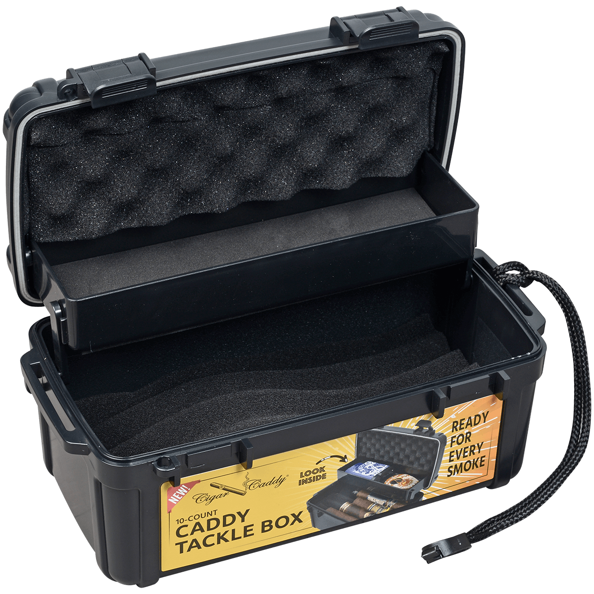 Cigar Caddy 10 Ct Travel Case Tackle Box With An Accessory Tray