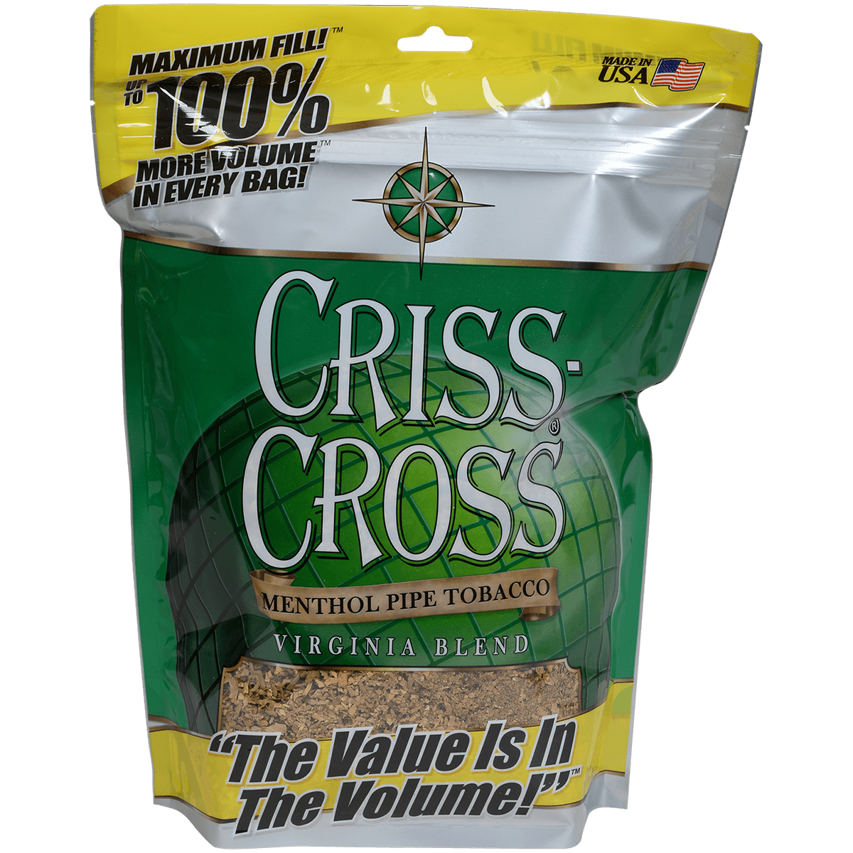 Criss Cross Virginia Blend Pipe Tobacco Menthol 8 Oz. Bag