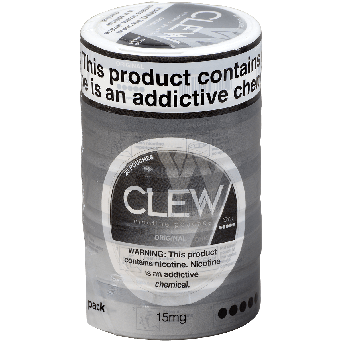 Clew Nicotine Pouches Original 15Mg 1/5 Tins