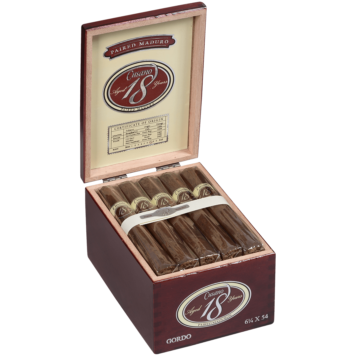 Cusano 18 Paired Maduro Gordo 18 Ct. Box 6.25X54