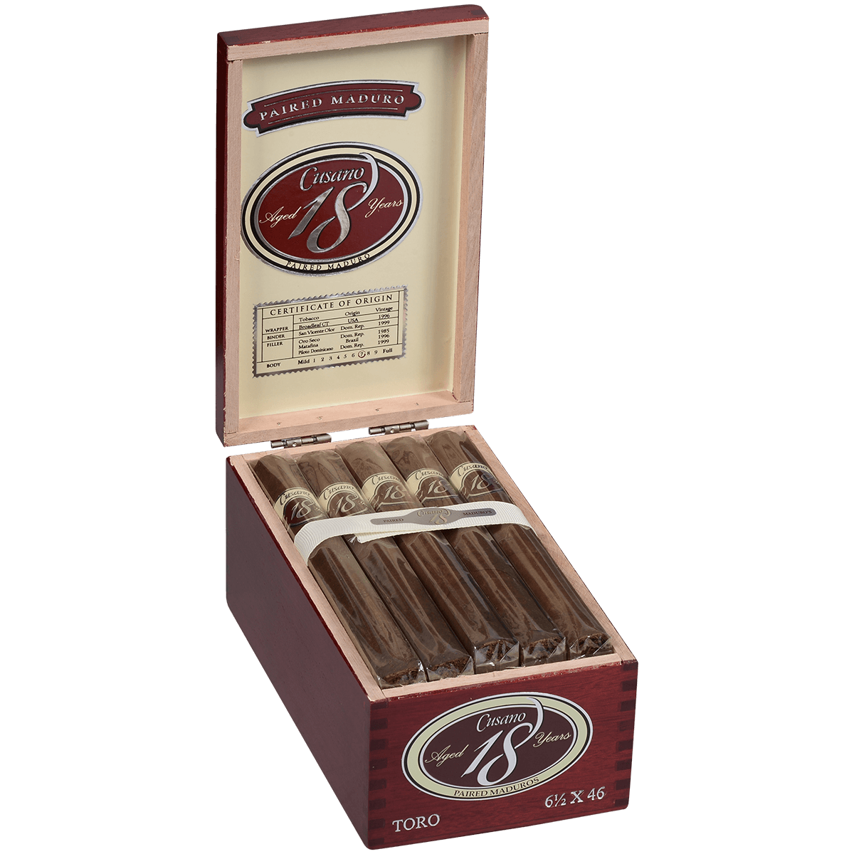 Cusano 18 Paired Maduro Toro 18 Ct. Box 6.50X46