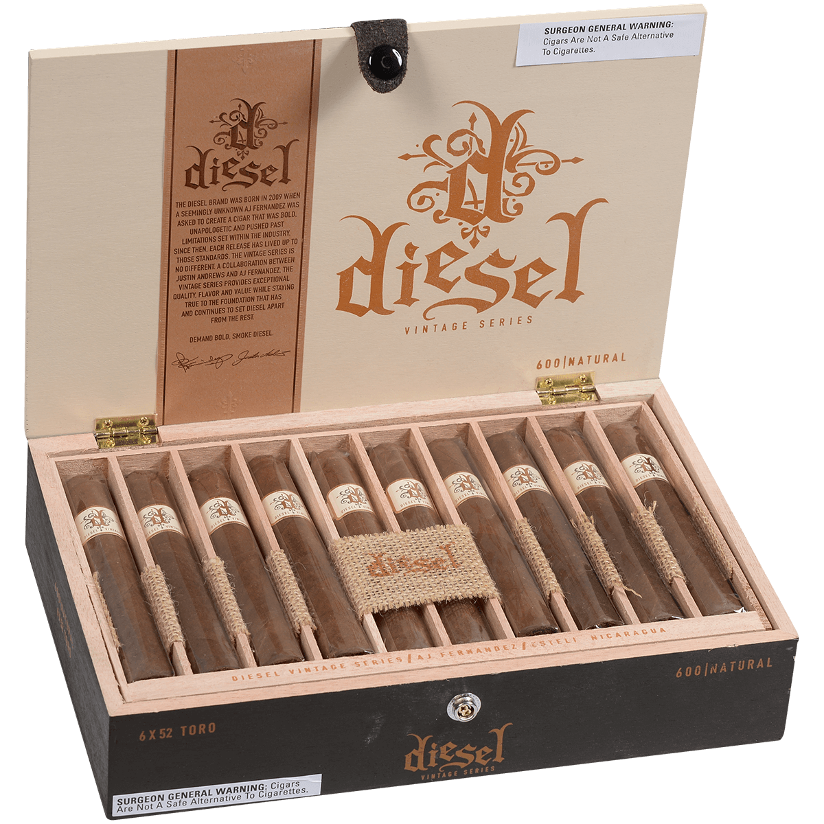 Diesel Vintage Series Natural Toro 20 Ct. Box 6.00X52