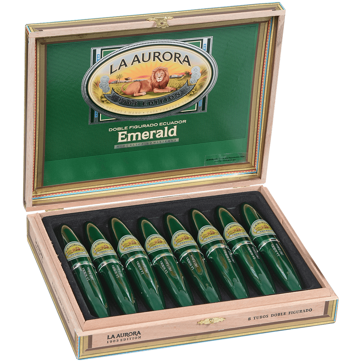 La Aurora Preferidos Emerald Tube 8Ct Box 5X54