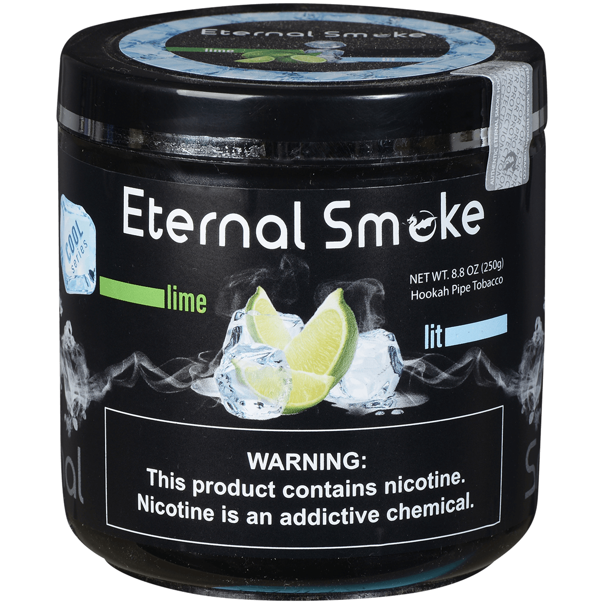 Eternal Smoke Hookah Tobacco Lime Lit 250 Gram Jar