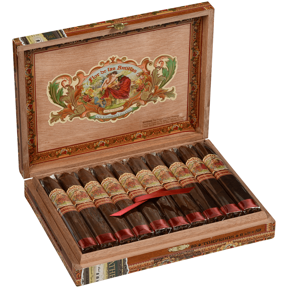 Flor De Las Antillas By My Father Cigars Torpedo Maduro 20 Ct. Box 6.12X52