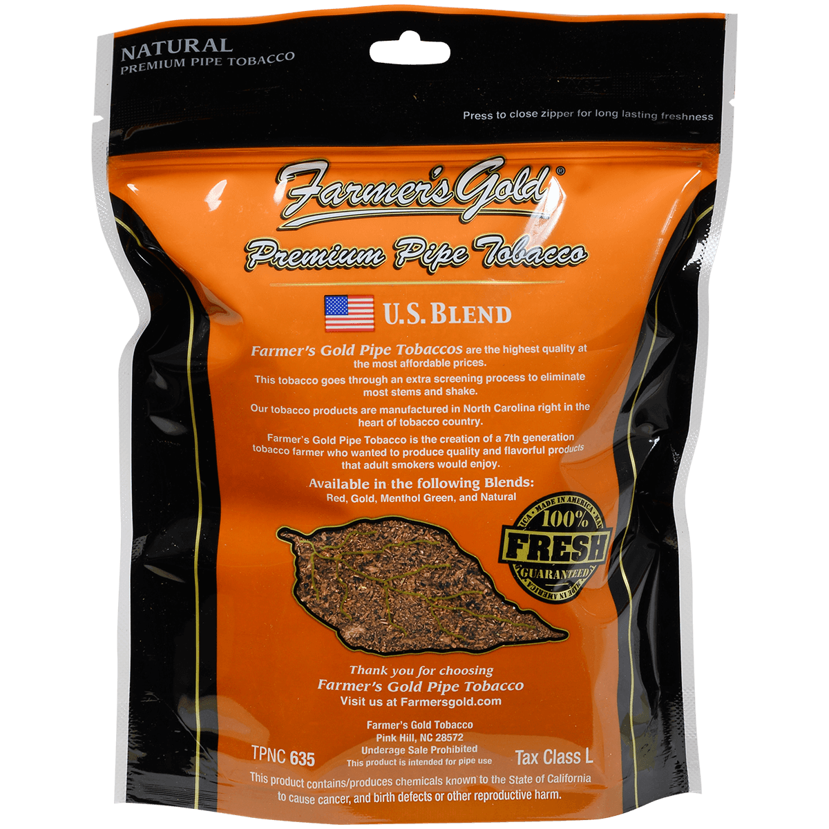 Farmer'S Gold Pipe Tobacco Natural 6 Oz. Bag