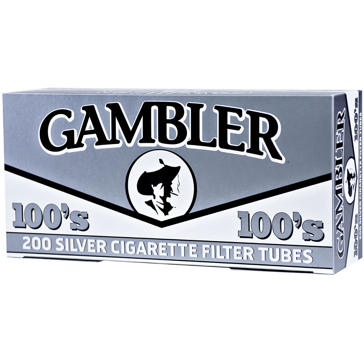 Cigarette Filter Tubes Gambler 100Mm Silver 5-200 Ct. Boxes
