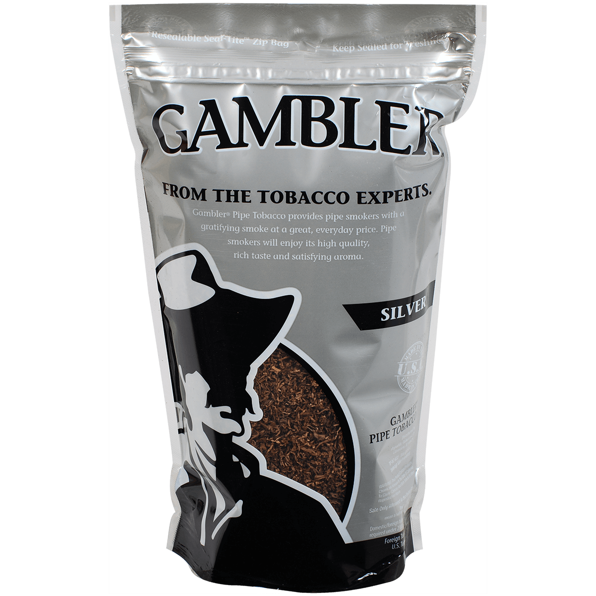 Gambler Pipe Tobacco Silver Large 16 Oz. Bag