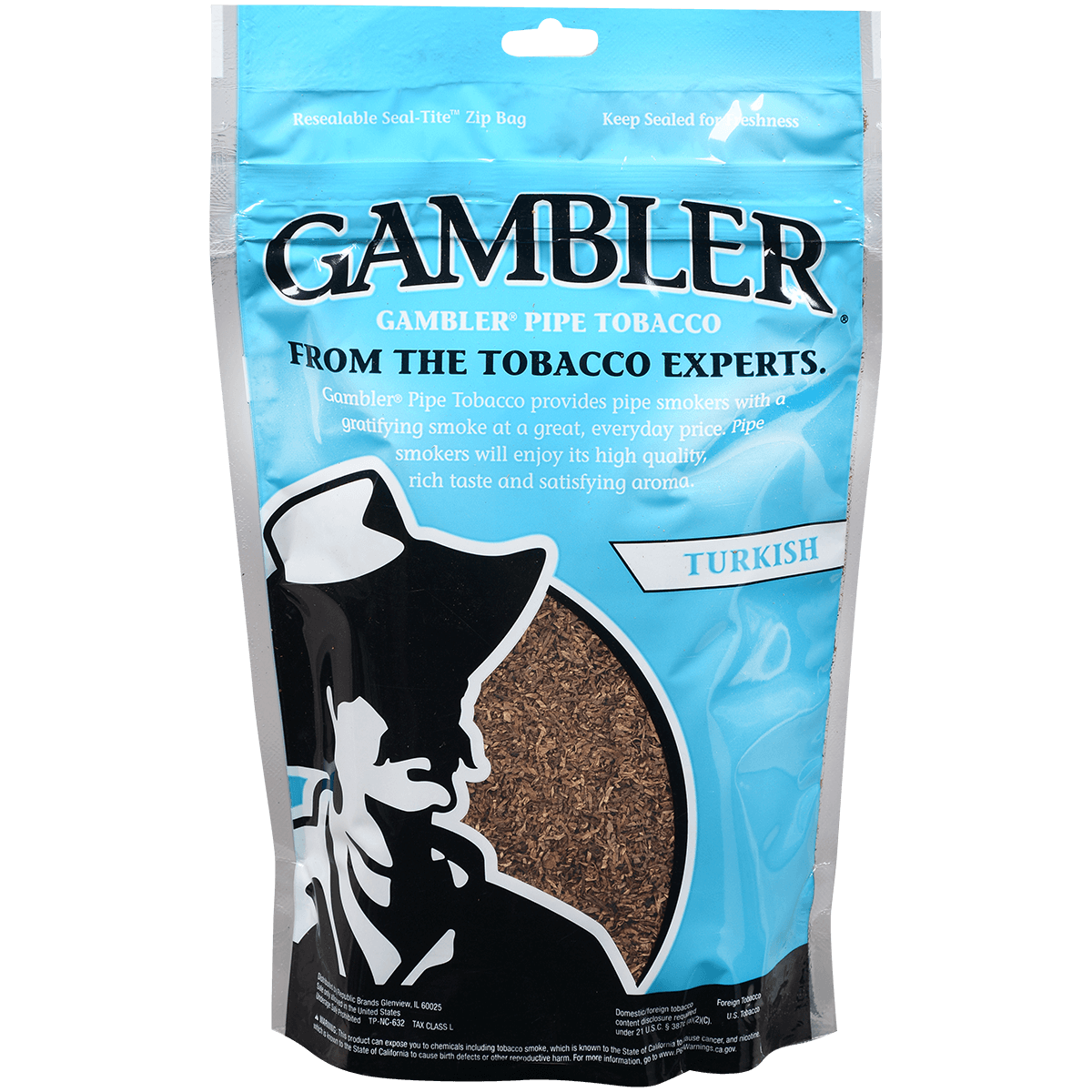 Gambler Pipe Tobacco Turkish Medium 6 Oz. Bag
