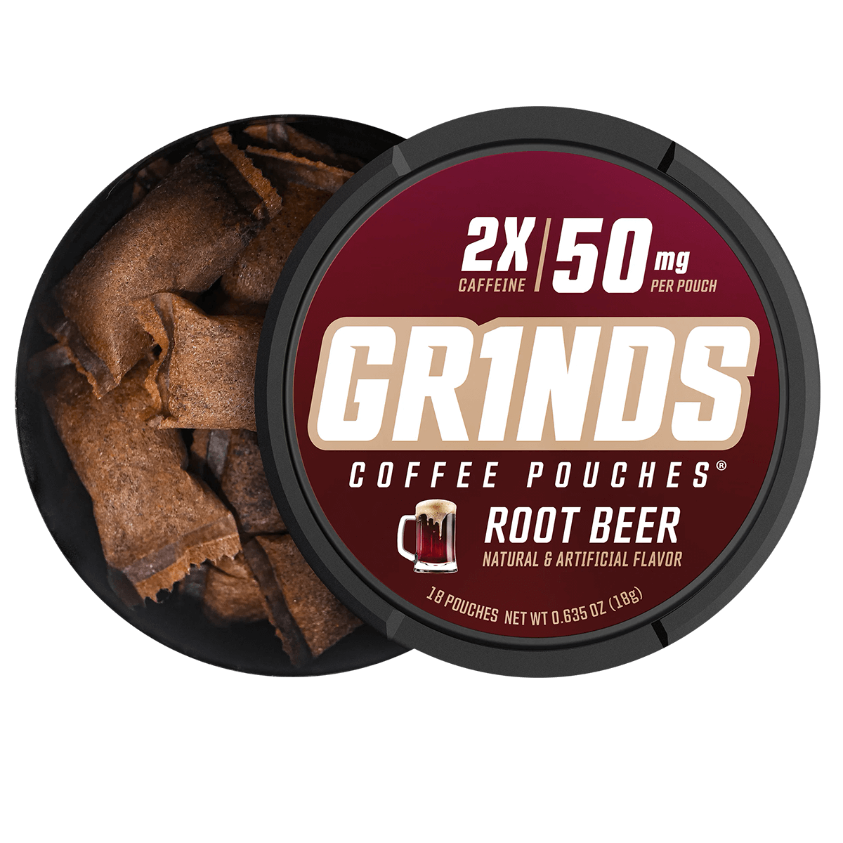 Grinds Coffee Pouches 2X Root Beer 5 Ct. Pack