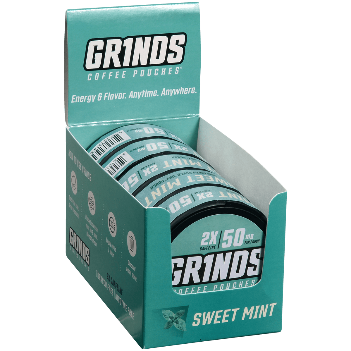 Grinds Coffee Pouches 2X Sweet Mint 5 Ct. Pack