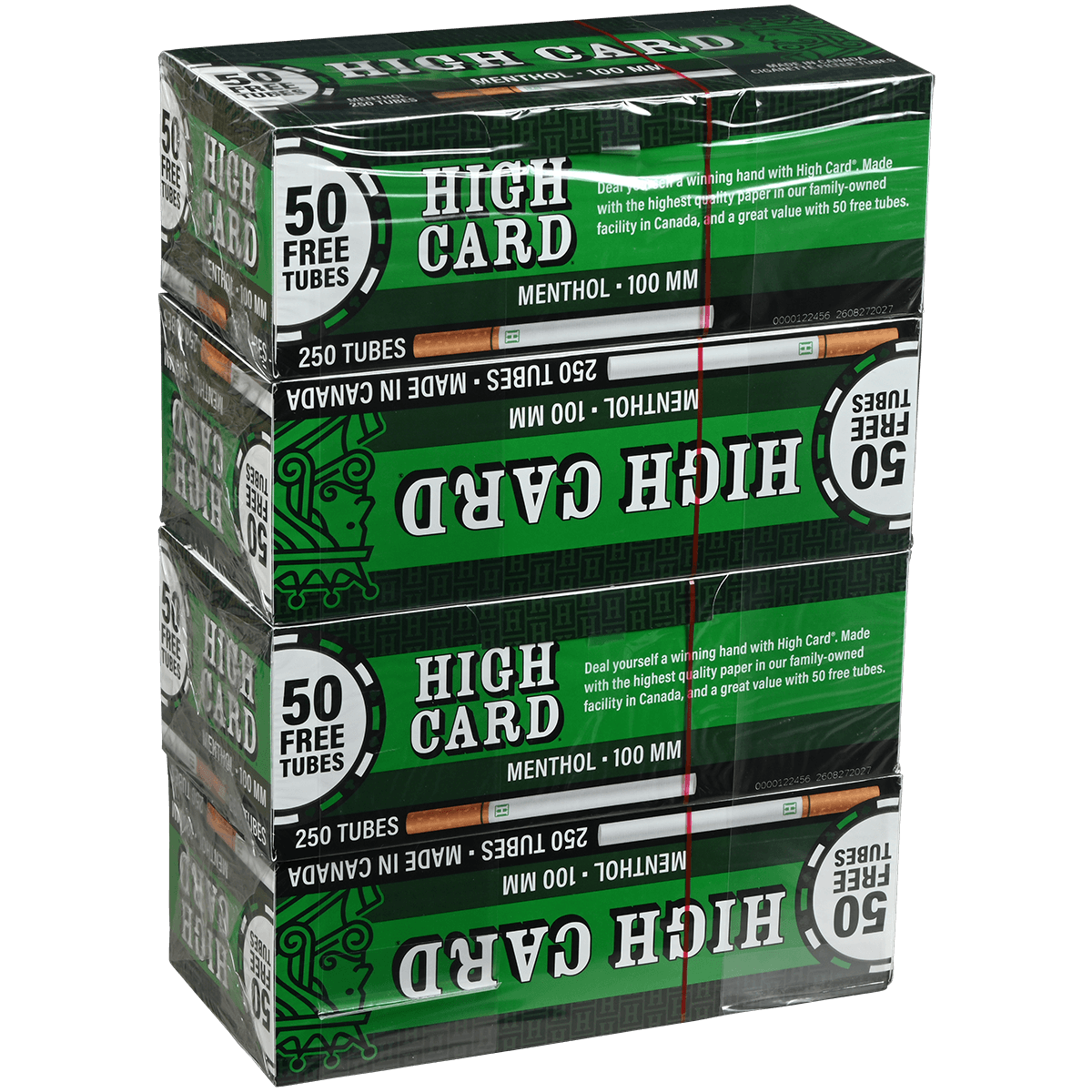 HIGH CARD MENTHOL 100 MM 4/250 CT. TUBES