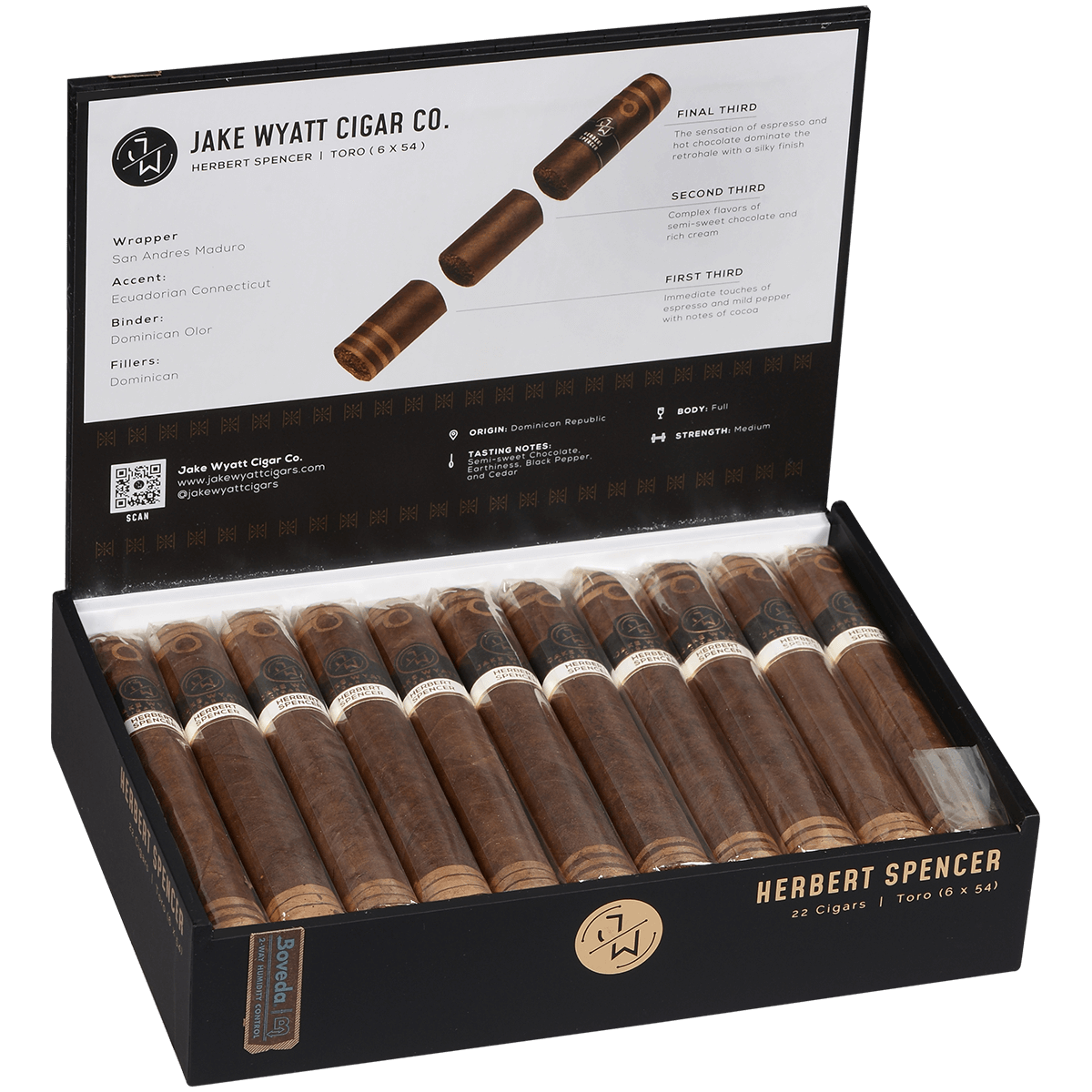 Jake Wyatt Gourmet Collection Herbert Spencer Toro Maduro 22 Ct. Box 6.00X54