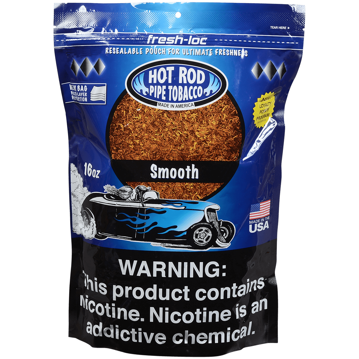 Hot Rod Pipe Tobacco Smooth 16 Oz. Bag