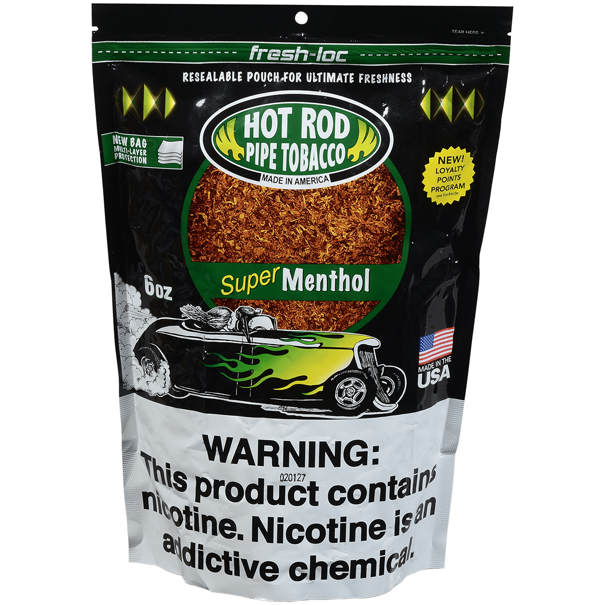 Hot Rod Pipe Tobacco Super Menthol 6 Oz. Bag