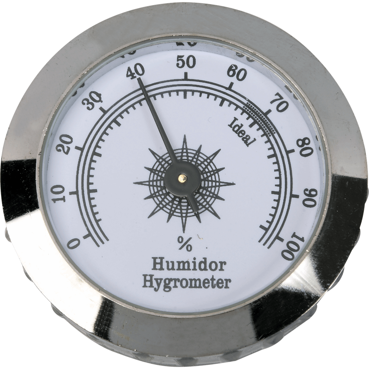 Hygrometer Medium Analog 1 3 4" Glass Front Silver