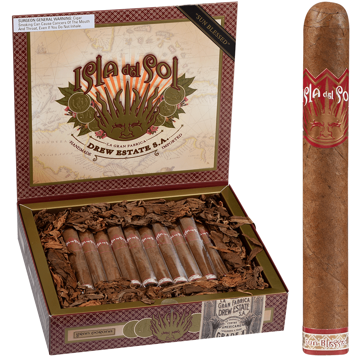 Isla Del Sol Sungrown Gran Corona 20 Ct. Box 5.00X44