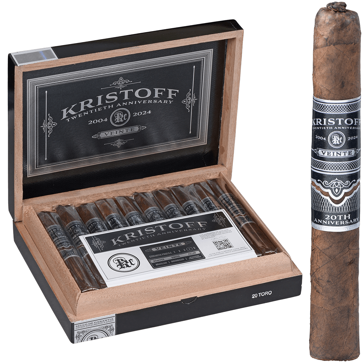 Kristoff Veinte 20Th Anniversary Toro 20 Ct. Box 6.25X54