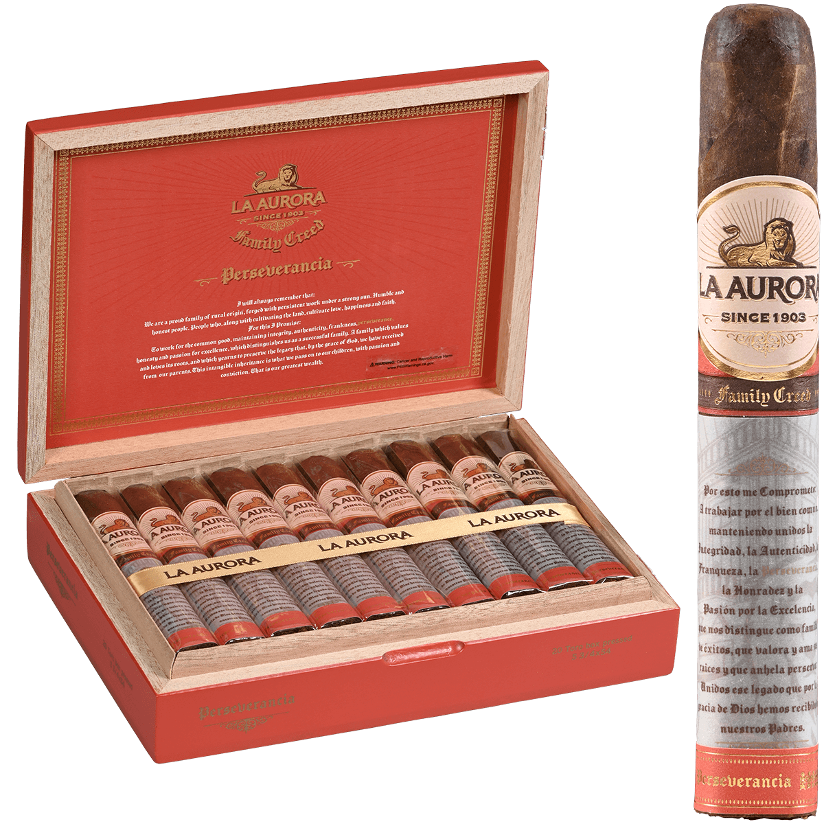 La Aurora Family Creed Perseverancia Toro 20 Ct. Box 5 3/4X54