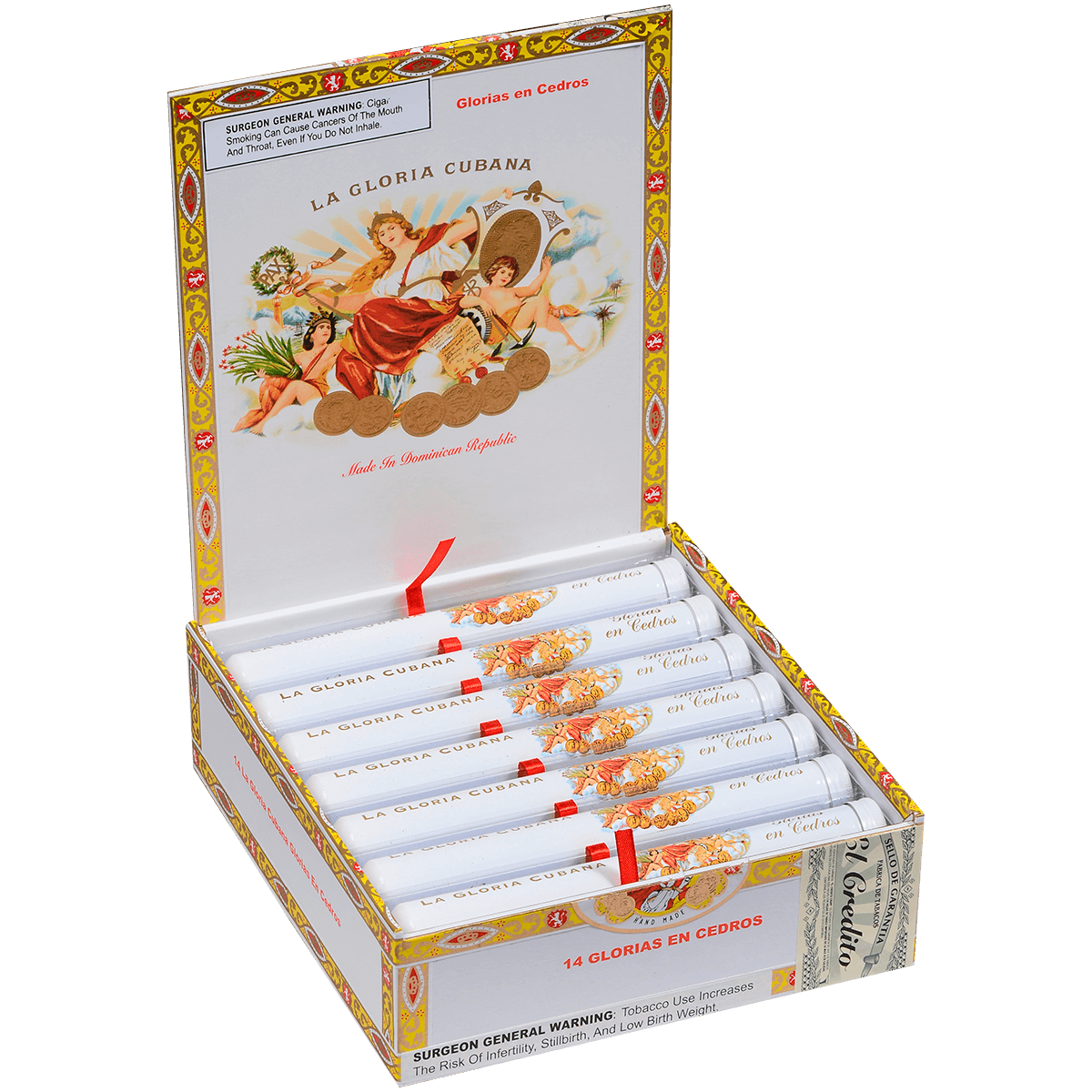 La Gloria Cubana En Cedros Natural Tubes 14 Ct. Box 6.75X48