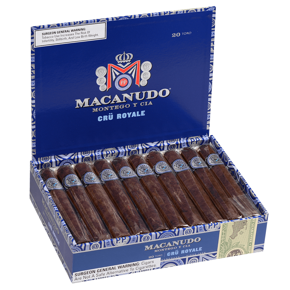 Macanudo Cru Royale Toro 20 Ct. Box 6.00X54