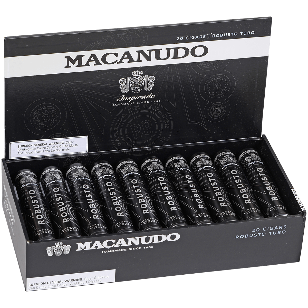 Macanudo Inspirado Black Tubo 20 Ct. Box 4.87X48