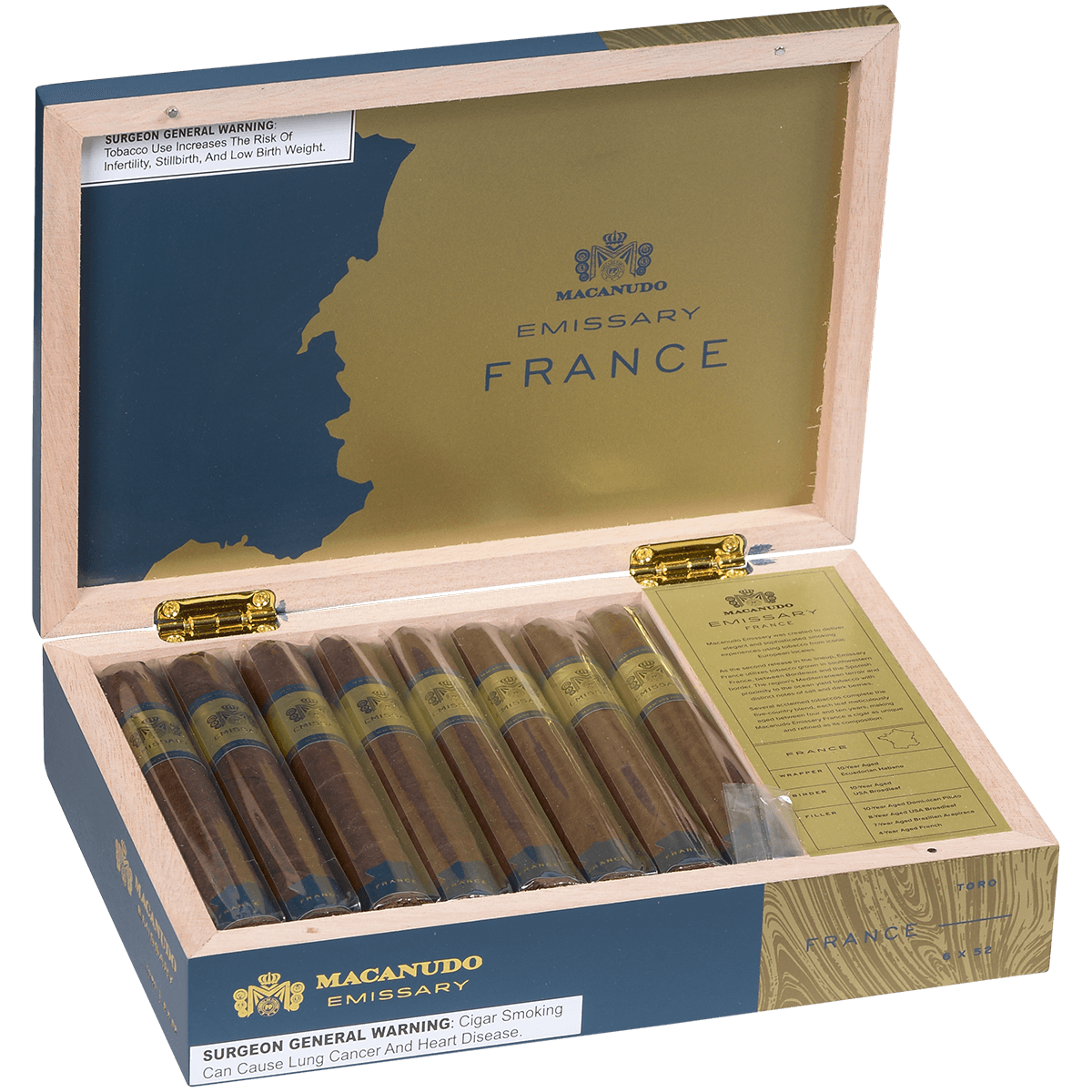 Macanudo Emissary France Toro 16 Ct. Box 6.00X52