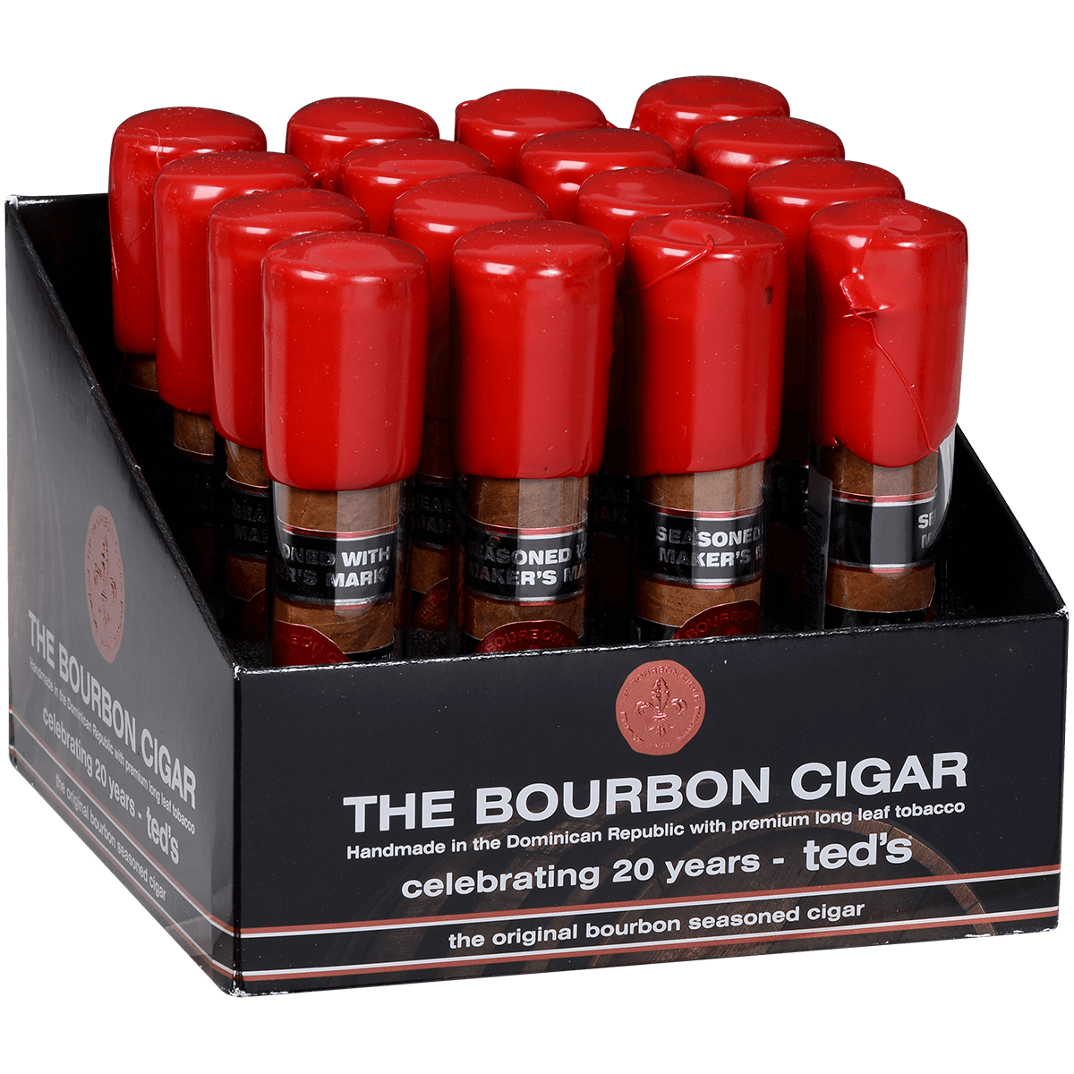 The Bourbon Cigar By Ted'S 562 Glass Tubes 16 Ct. Box 5.00X62