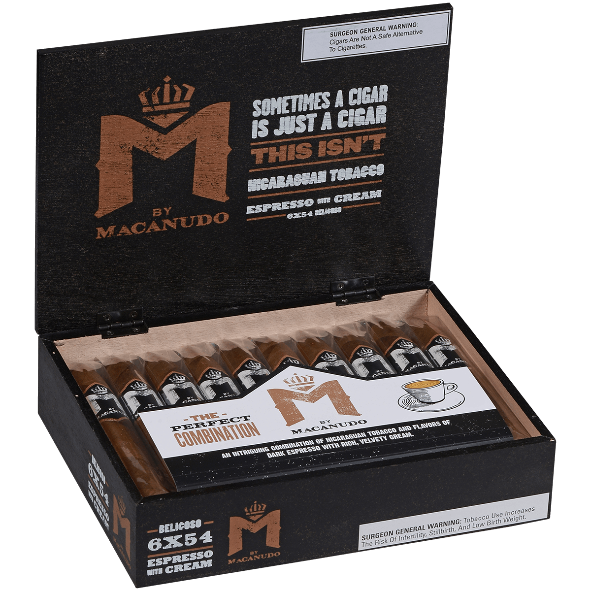M By Macanudo Espresso Belicoso 20 Ct Box 6X54