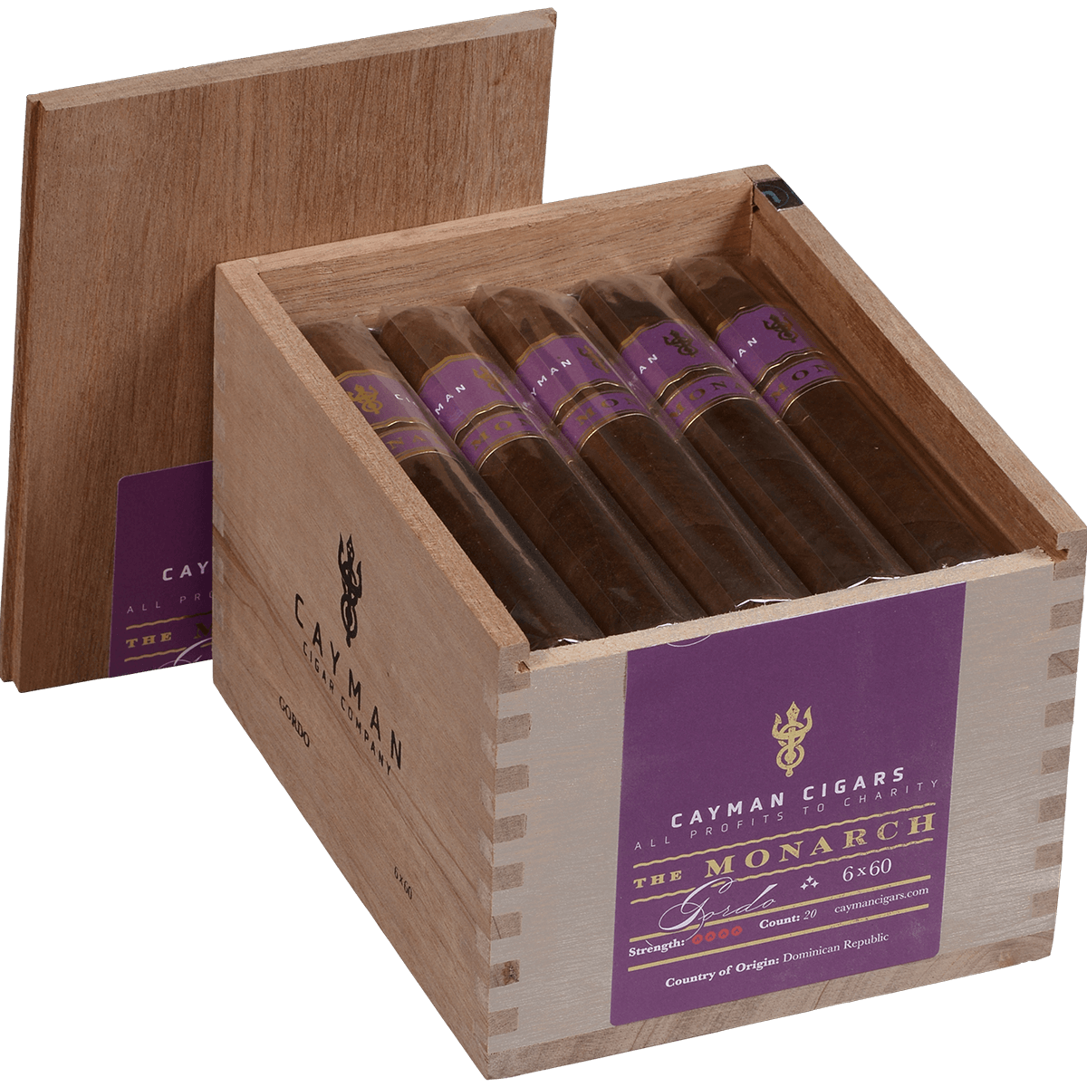 Cayman Cigars Monarch Gordo 20 Ct. Box 6.00X60