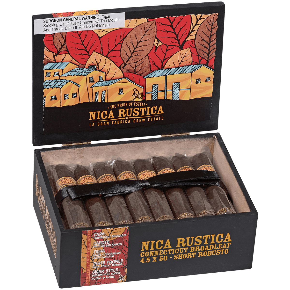 Nica Rustica Broadleaf Short Robusto 25 Ct Box 4.50X50