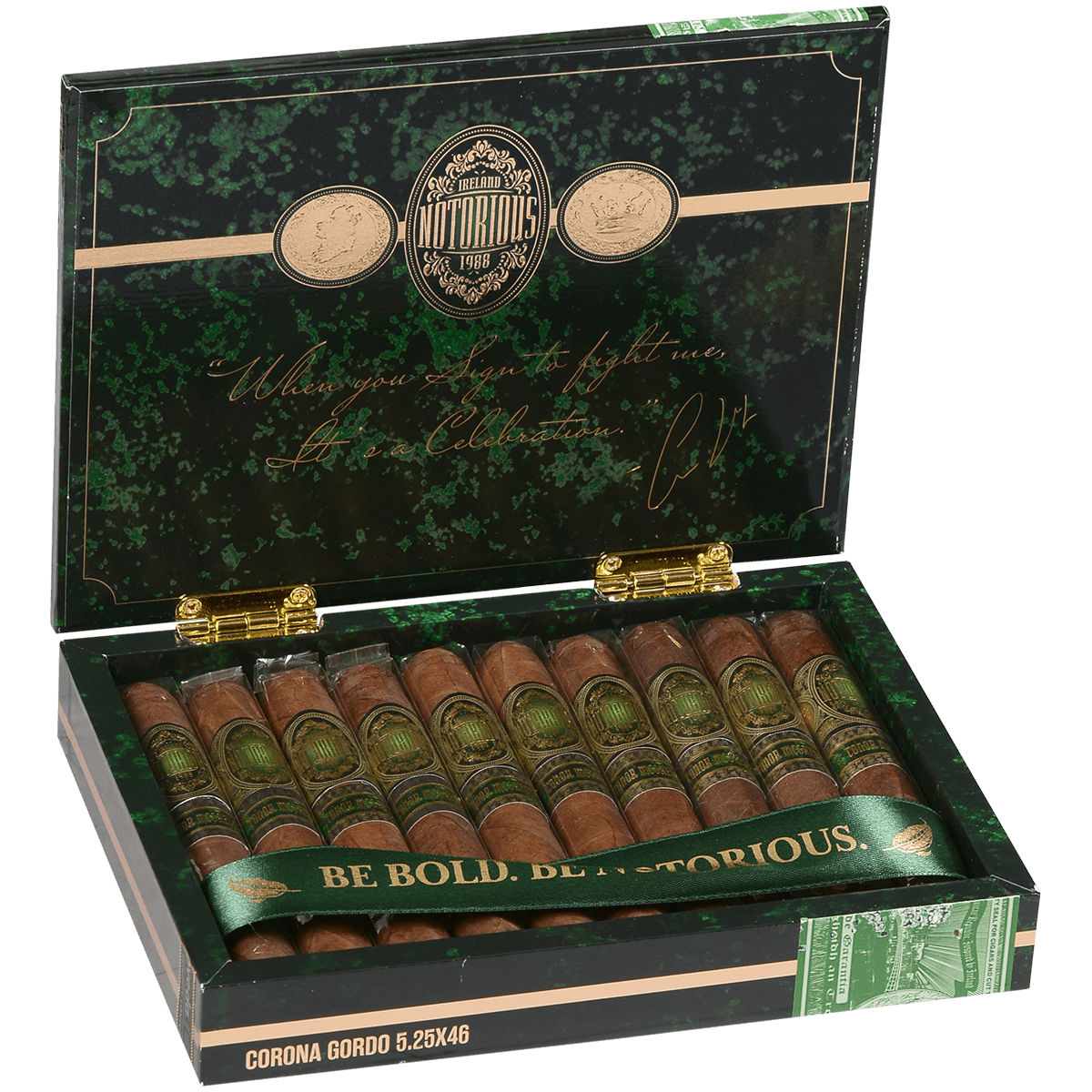 Notorious By Conor Mcgregor Corona Gordo Cigar 10 Ct Box 5.25X46