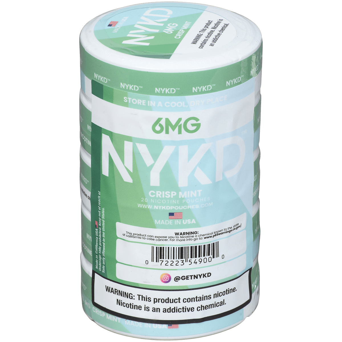Nykd Us Nicotine Pouches Crisp Mint 6Mg 1/5 Ct.