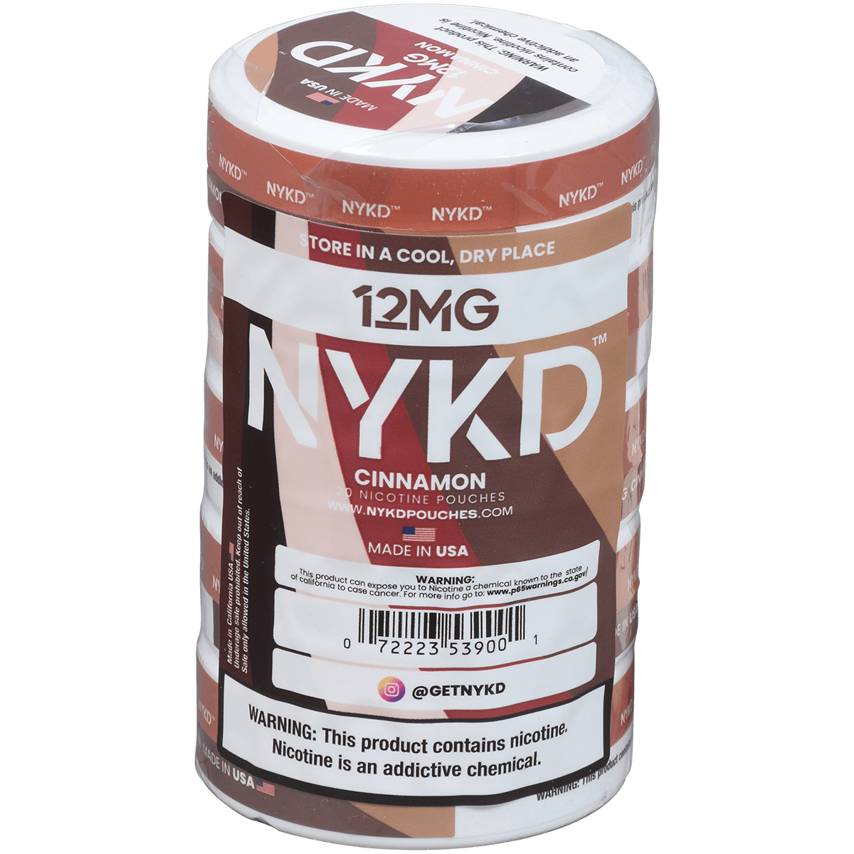 Nykd Us Nicotine Pouches Cinnamon 12Mg 1/5 Ct.