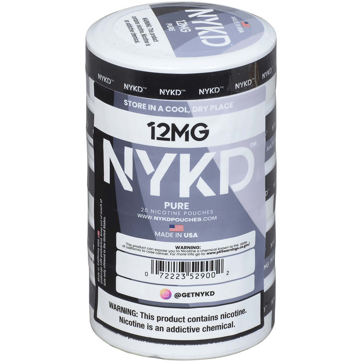 Nykd Us Nicotine Pouches Pure Unflavored 12Mg 1/5 Ct.