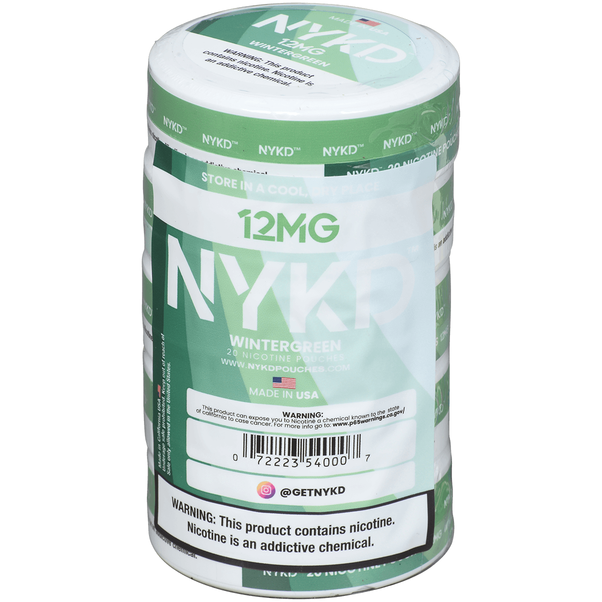 Nykd Us Nicotine Pouches Wintergreen 12Mg 1/5 Ct.