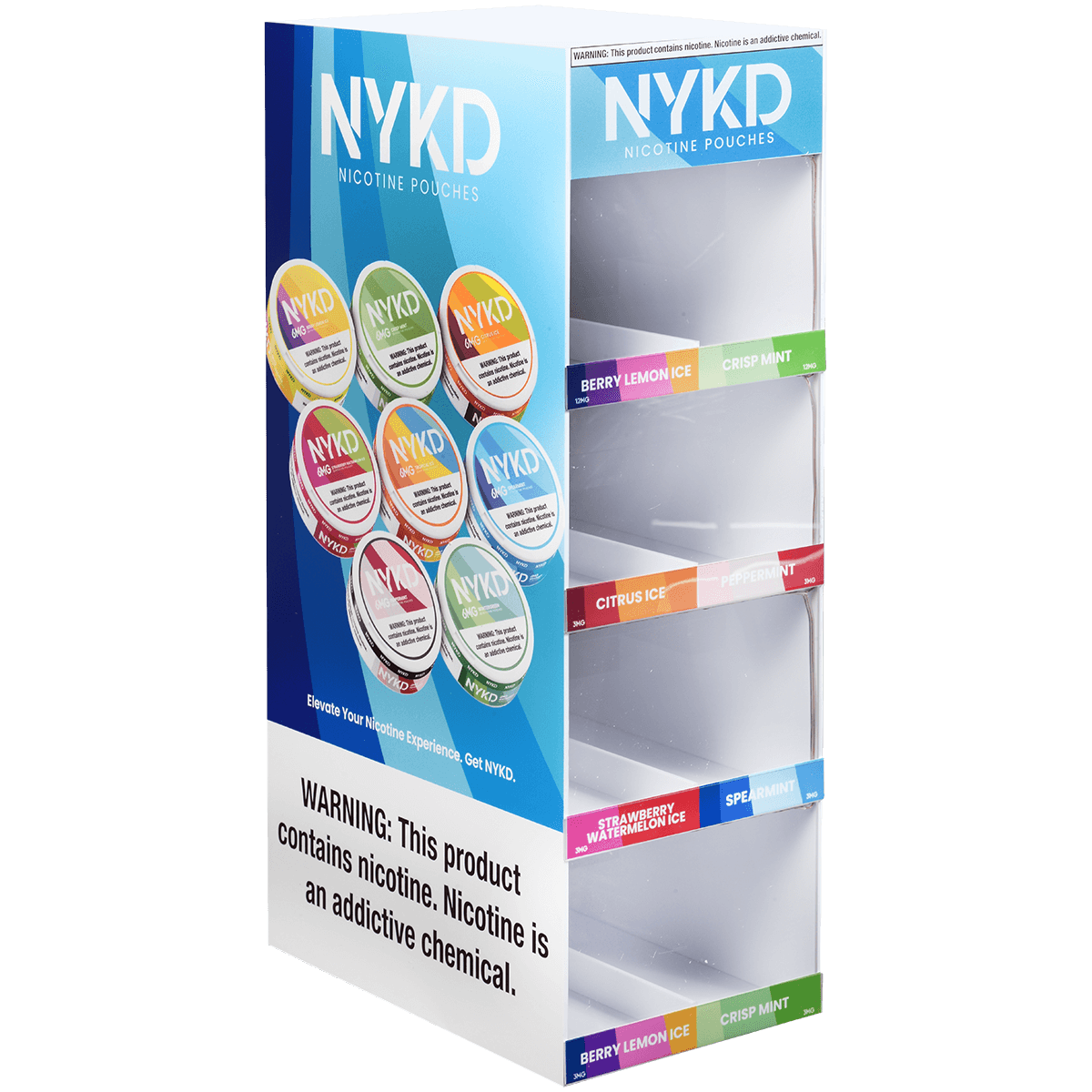 NYKD NICOTINE POUCHES EMPTY PREMIUM 8 SLOT ACRYLIC DISPLAY