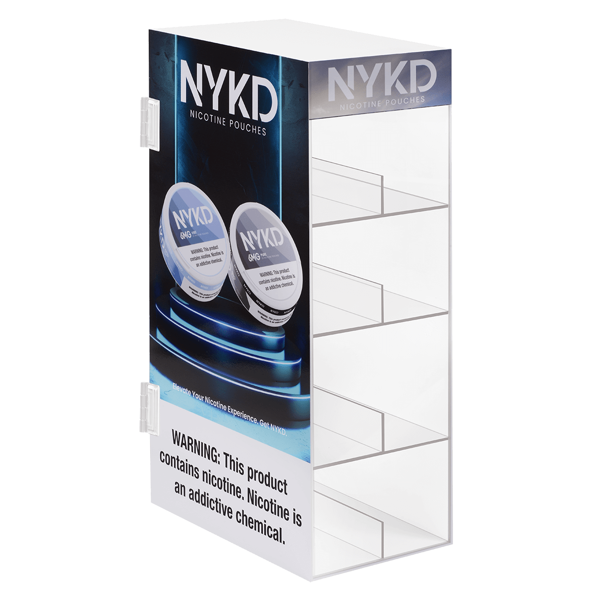 NYKD SLIM CLEAR ACRYLIC 8 SLOT DISPLAY- PURE/VIBE ONLY