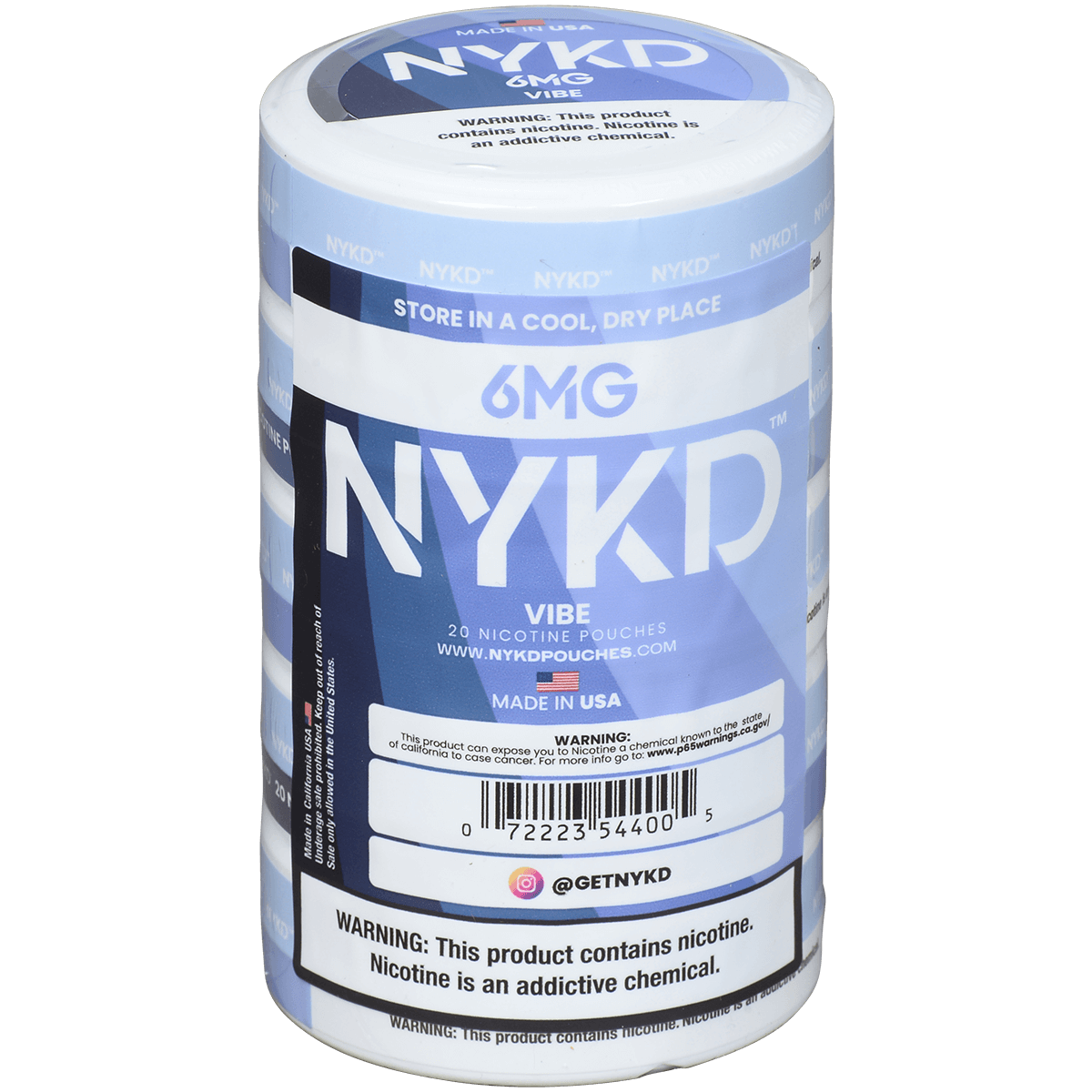 Nykd Us Nicotine Pouches Vibe Unflavored 6Mg 1/5 Ct.