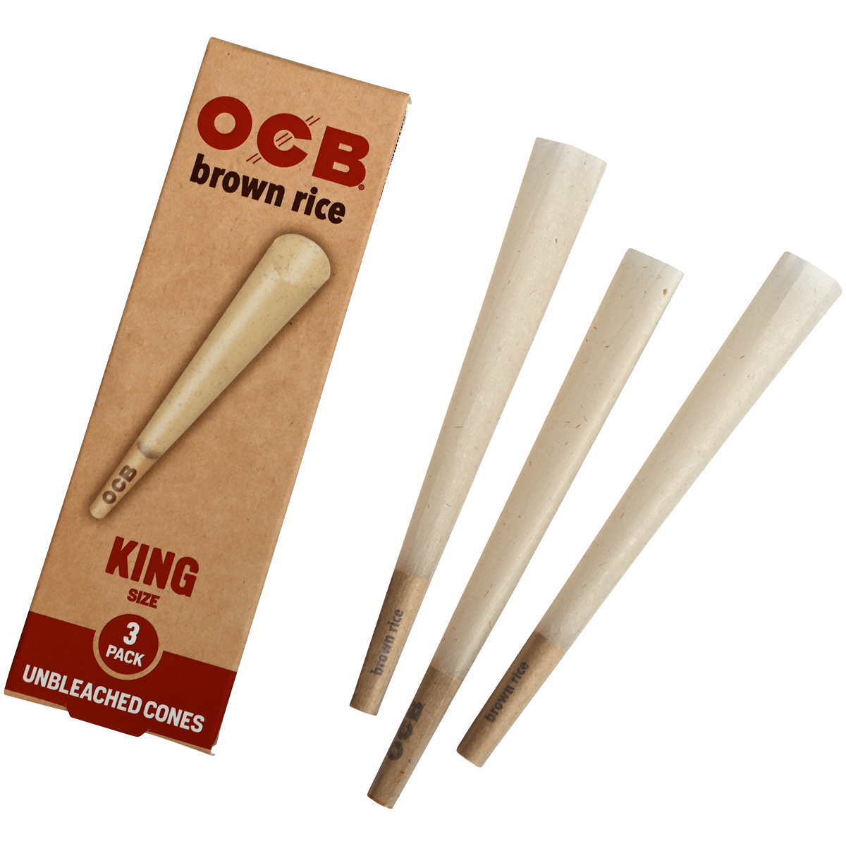 OCB BROWN RICE CONES KING SIZE 24/3 CT.