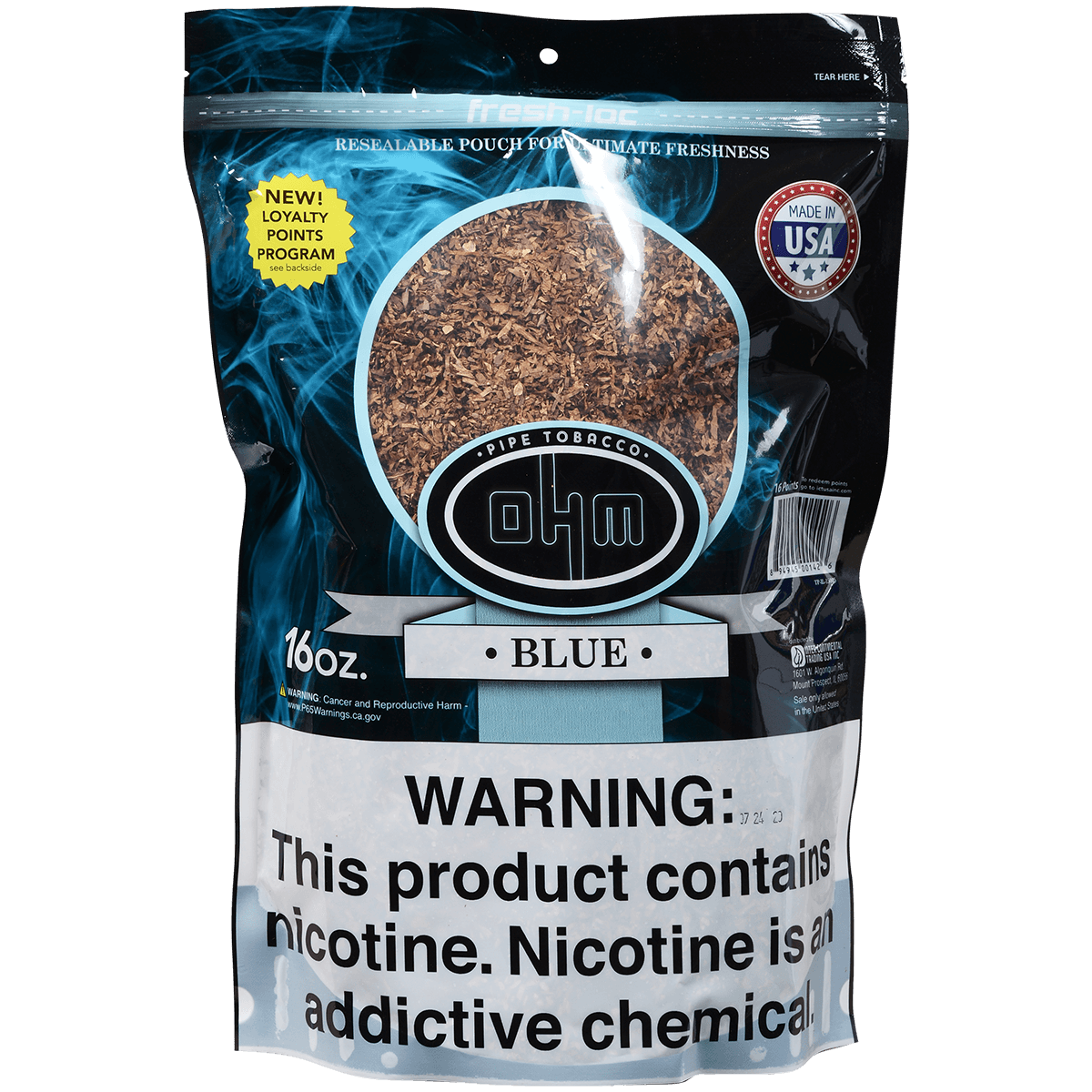 Ohm Pipe Tobacco Blue 16 Oz. Bag