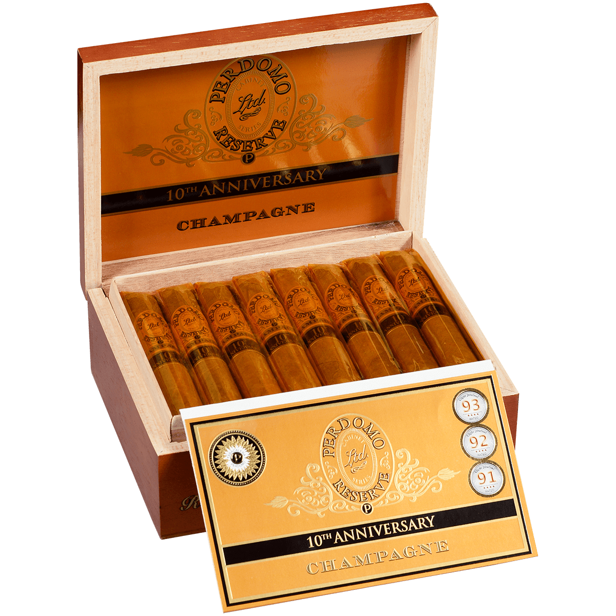 Perdomo 10Th Anniversary Champagne Robusto 25 Ct. Box 5.00X54